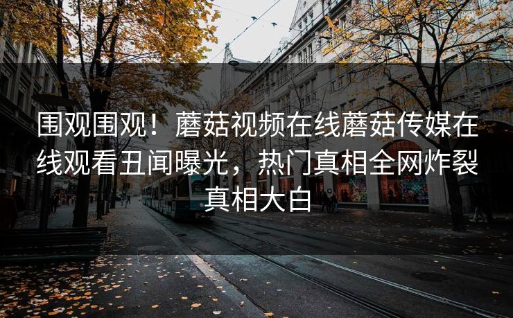 围观围观！蘑菇视频在线蘑菇传媒在线观看丑闻曝光，热门真相全网炸裂真相大白