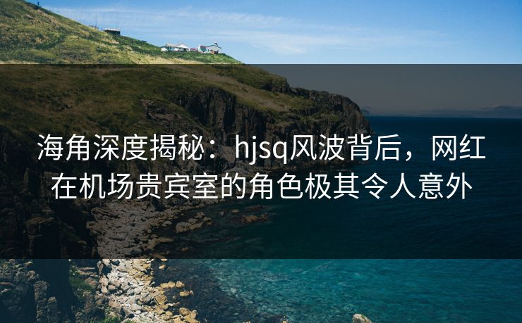 海角深度揭秘：hjsq风波背后，网红在机场贵宾室的角色极其令人意外